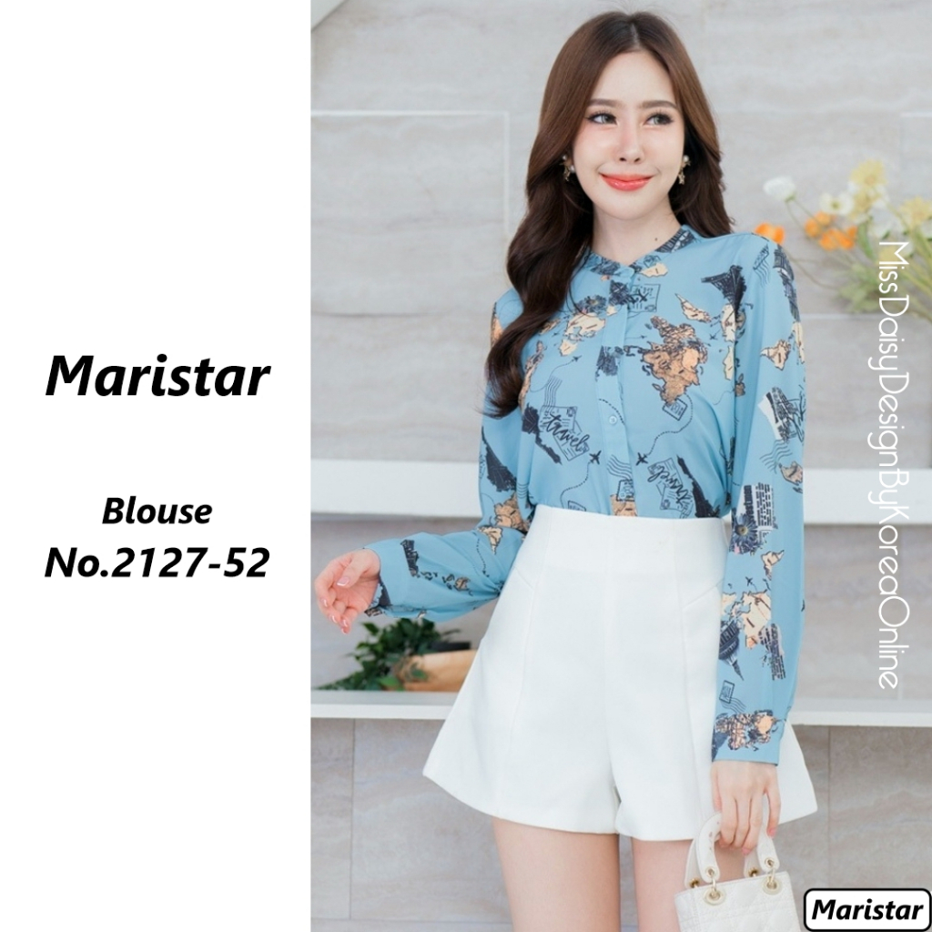 Maristar เสื้อแขนยาวผ้าพิมพ์ลาย No.2127 ผ้า Polyester 100%
