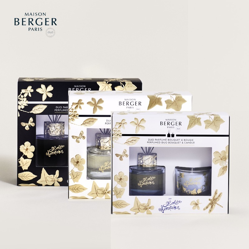 Maison berger paris,Duo mini Bouquet & Candle Lolita Lempicka,เซ็ทก้านกระจายความหอม+เทียนหอม กลิ่นโลลิต้า,เทียนหอม