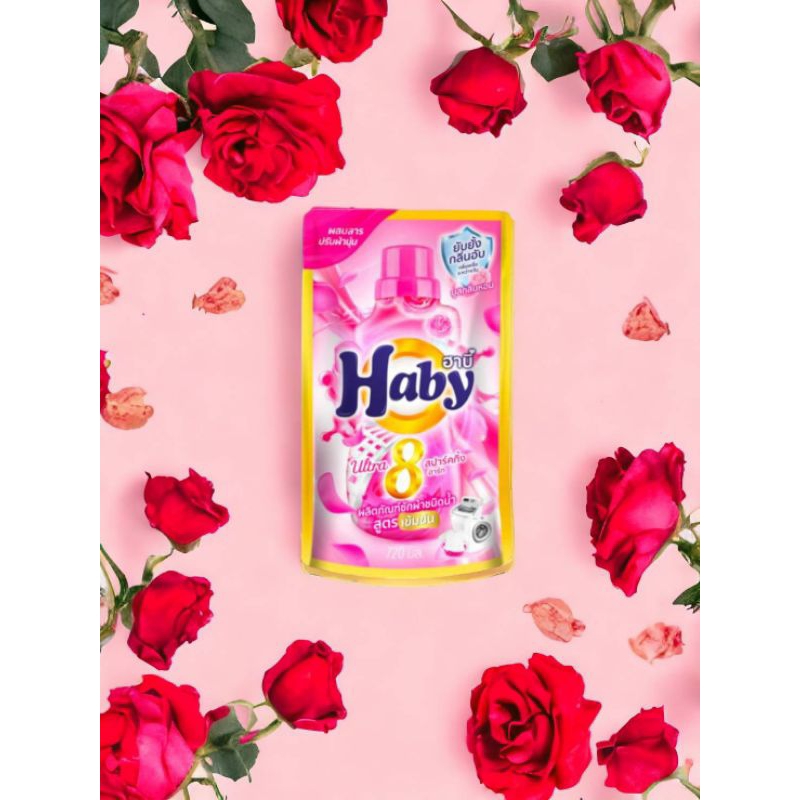 น้ำยาซักผ้าสีชมพู Haby แบบซอง 720 มล.