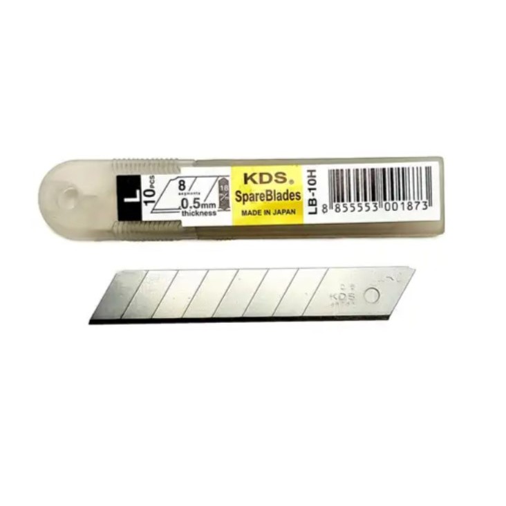 KDS ใบมีดคัตเตอร์ LB-10H กว้าง 18 มม. และหนา 0.5 มม. (1หลอด=10ใบ)