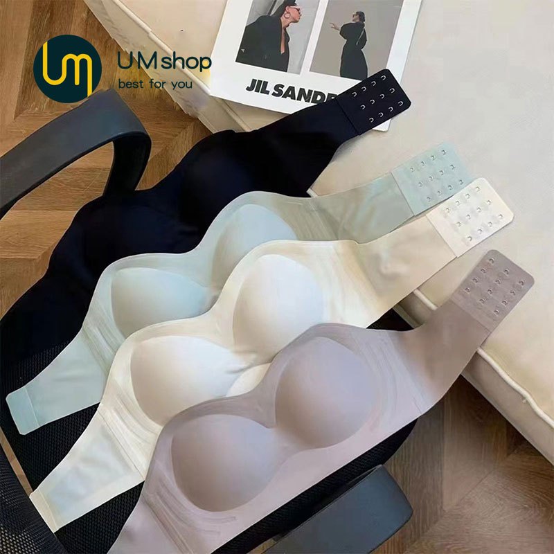 UM Shop ครึ่งถ้วยที่ไม่มีสายหนังชุดชั้นในที่มองไม่เห็นหน้าอกหนึ่งคำไหล่หน้าอกเล็กรวบรวมต่อต้านออกไม่มีร่องรอยไม่มีแหวนเห