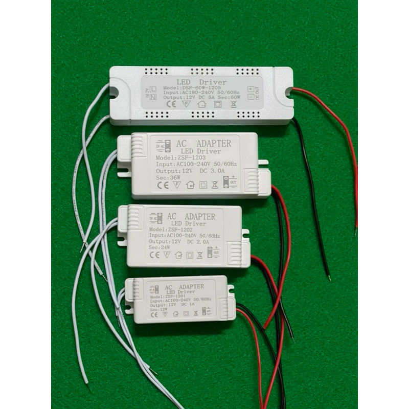 Leddriver อะแดปเตอร์ 12v 1A/12 วัตต์2A / 24W 3A/ 36W 5A/60W ไฟเข้าAc220-240vtodc12v พาวเวอร์ซัพพลาย