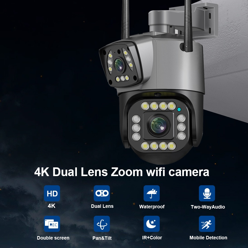 โปรโมชั่นส่วนลดปีใหม่ V380 Pro Dual Lens 4K HD CCTVความละเอียดเลนส์คู่ แอพ V380 PRO กล้องวงจรปิดไร้สาย หมุนได้ 360 องศา