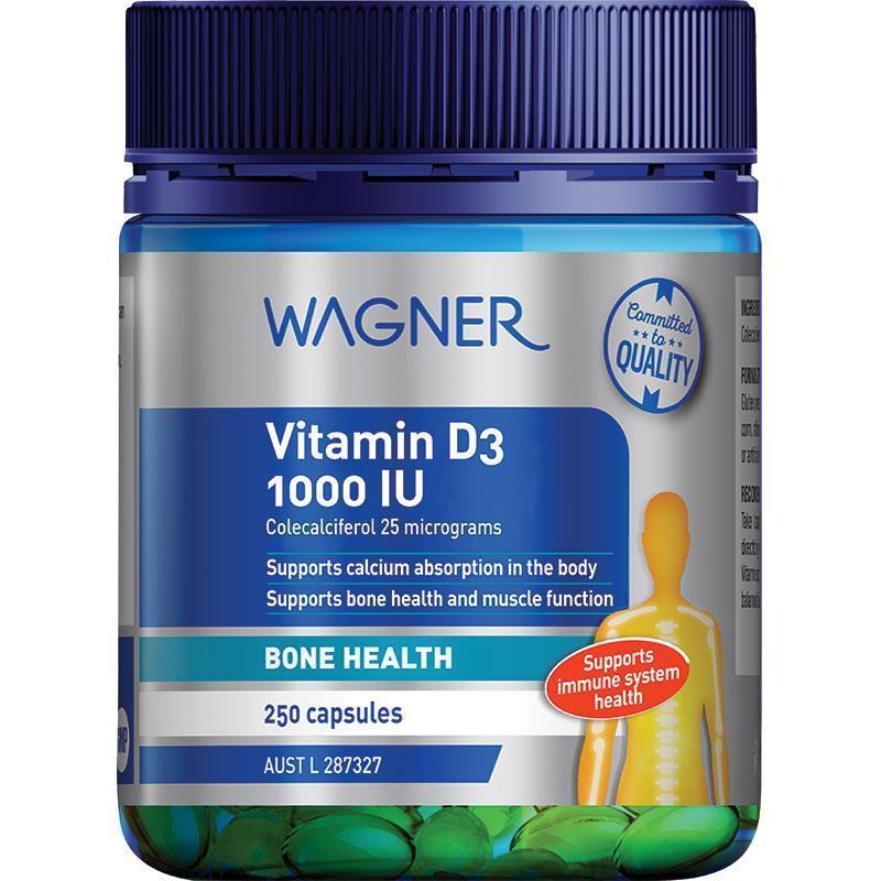 วิตามินดี3 Wagner Vitamin D3 1000IU (250แคลซูล)
