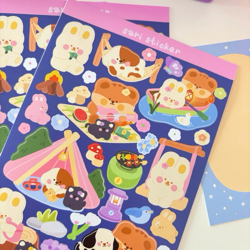 saristicker/sticker camping pvc ขนาดA6