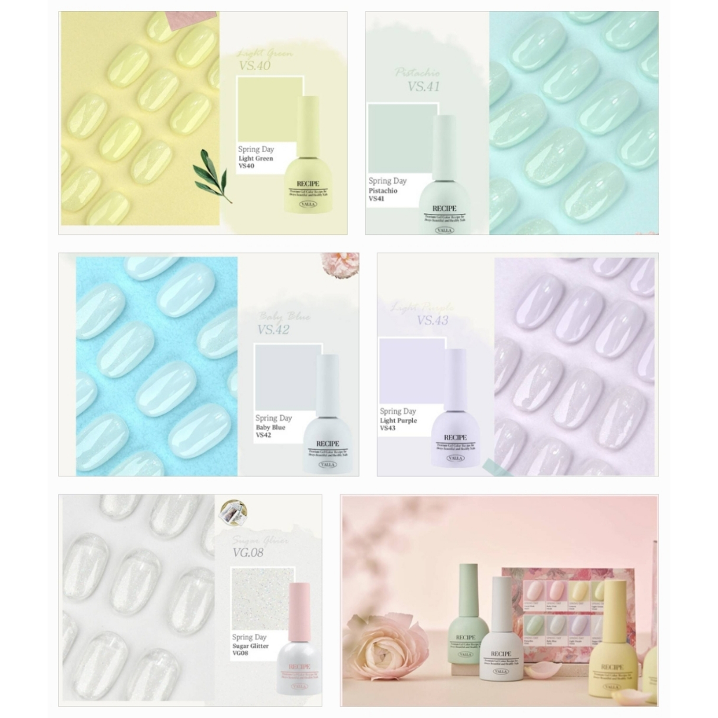 แยกขาย สีเจลเกาหลีValla 'Spring Day' collection 7 สีsyrup+1 สีglitter 🇰🇷ของแท้นำเข้าตรงจากเกาหลี🇰🇷พร้อมส่ง