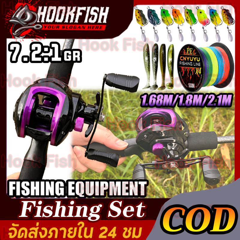 ซื้อ 8-25G/8-15LB รอกเบสพร้อมคัน FISHING ชุดคันเบ็ดตกปลา พร้อมรีลแคสติ้งตกปลา 18+1BB Metal spool แรงดึง 10kg