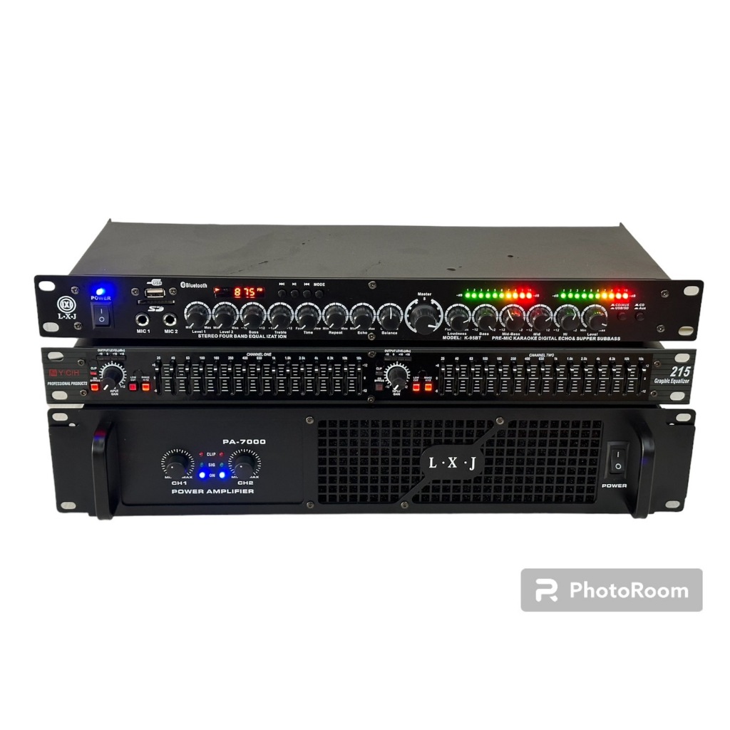 ชุดเครื่องเสียง เครื่องเสียงกลางแจ้ง เพาเวอร์แอมป์+ปรีแอมป์+EQ( เพาเวอร์แอมป์8000WPMPO PA-7000+EQ215+ปรีแอม ราคา ถูกที่สุด ดีลบีเคเค แกลเลอรีภาพที่ 8