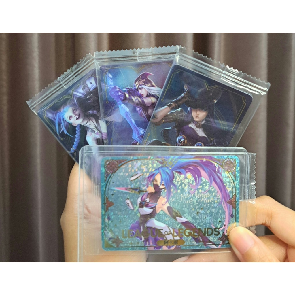 การ์ดสะสมซองWafer Akali ,Jinx,Caitlyn,Ashe Card League of Legends Riot Games
