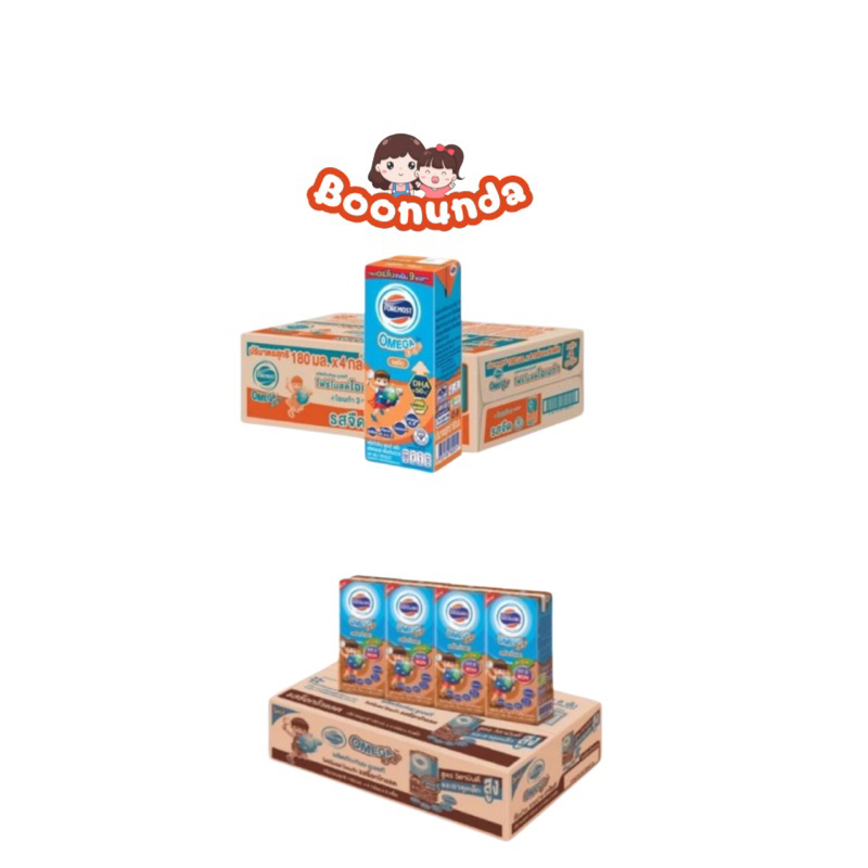 นมโฟร์โมสต์โอเมก้า 369รสจืด รสช็อคโกแลต 180มล.(36กล่อง/ลัง)