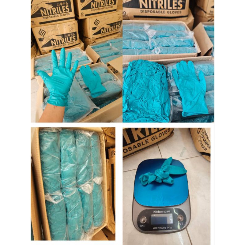 ถุงมือไนไตรเขียว แพค100 ชิ้น พร้อมส่ง ถุงมือทำความสะอาด
