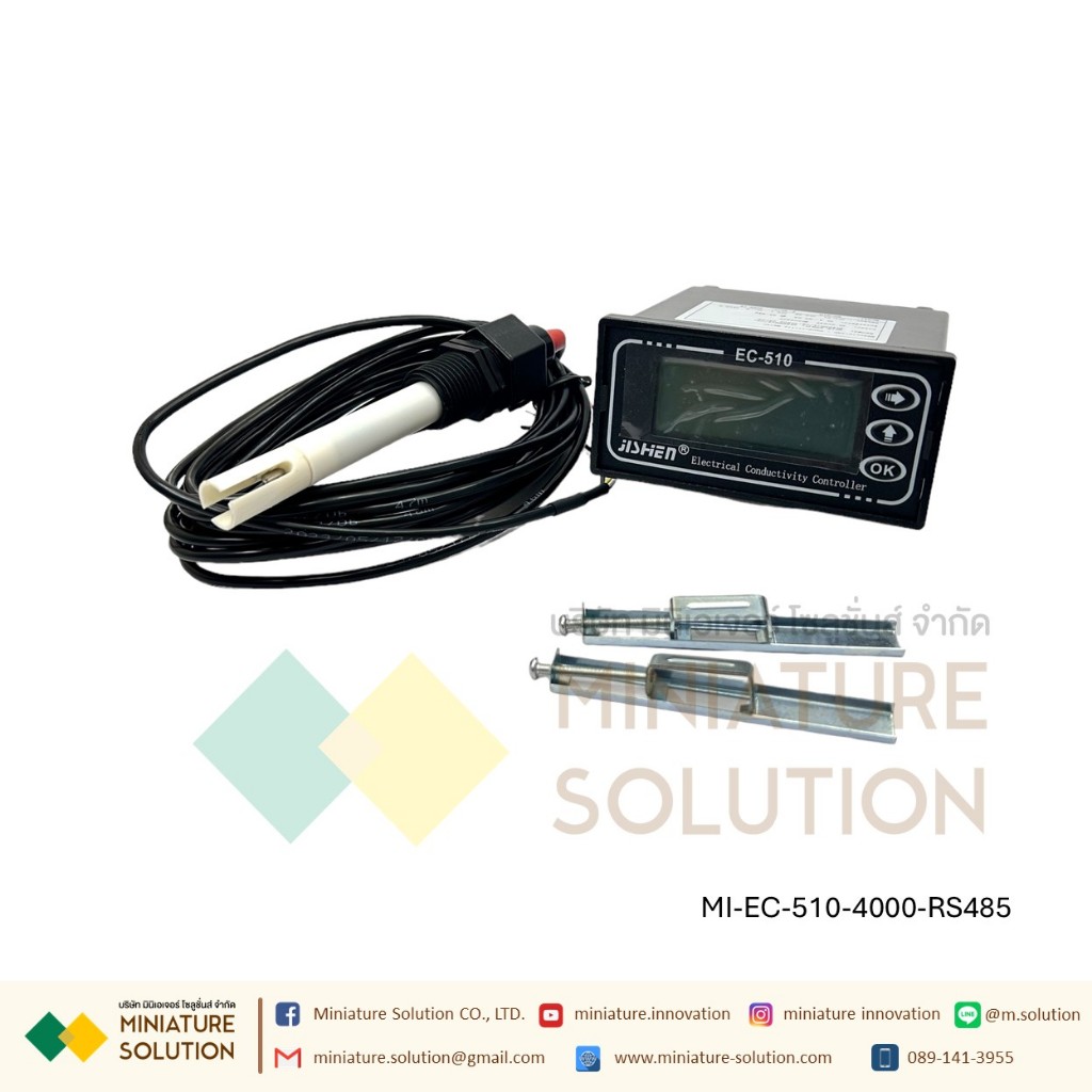 EC Controller รุ่น EC-510 ยี่ห้อ JISHEN  EC Monitor ABS-1.0 plug-in electrode + 4000uS รองรับ 4-20mA และ RS485