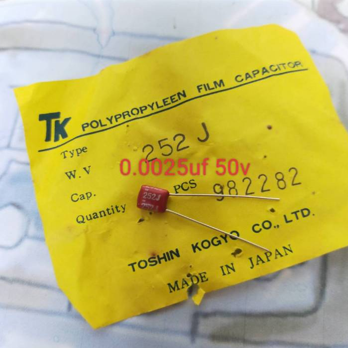 2500pf 0.0025uf 50v 5% Polypropylene Film Capacitors TK