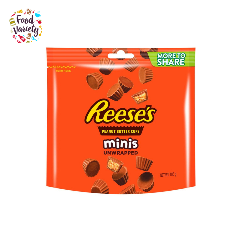 Reese's Minis Unwrapped Peanut Butter Cups 185g รีส มินิ ถ้วยเนยถั่วแบบแกะห่อ 185 กรัม