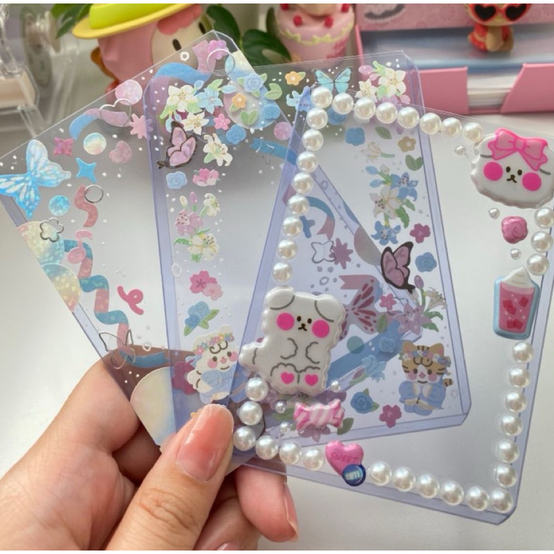 เคสใสใส่การ์ดแบบแข็ง และสติ๊กเกอร์ตกแต่ง เฟรมการ์ด ใส่รูปดารา ไอดอล ส่งจากไทย