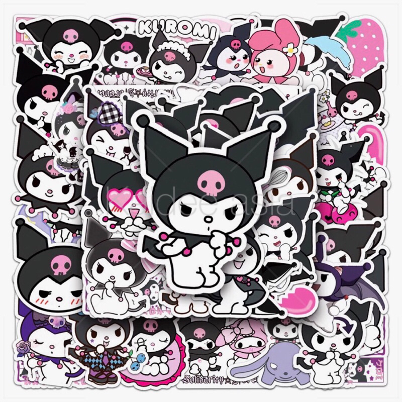 ขายดี Sticker S61 สติกเกอร์ กันน้ำ ลายการ์ตูน Kuromi Sanrio สำหรับตกแต่ง งาน DIY จำนวน 50 ชิ้น