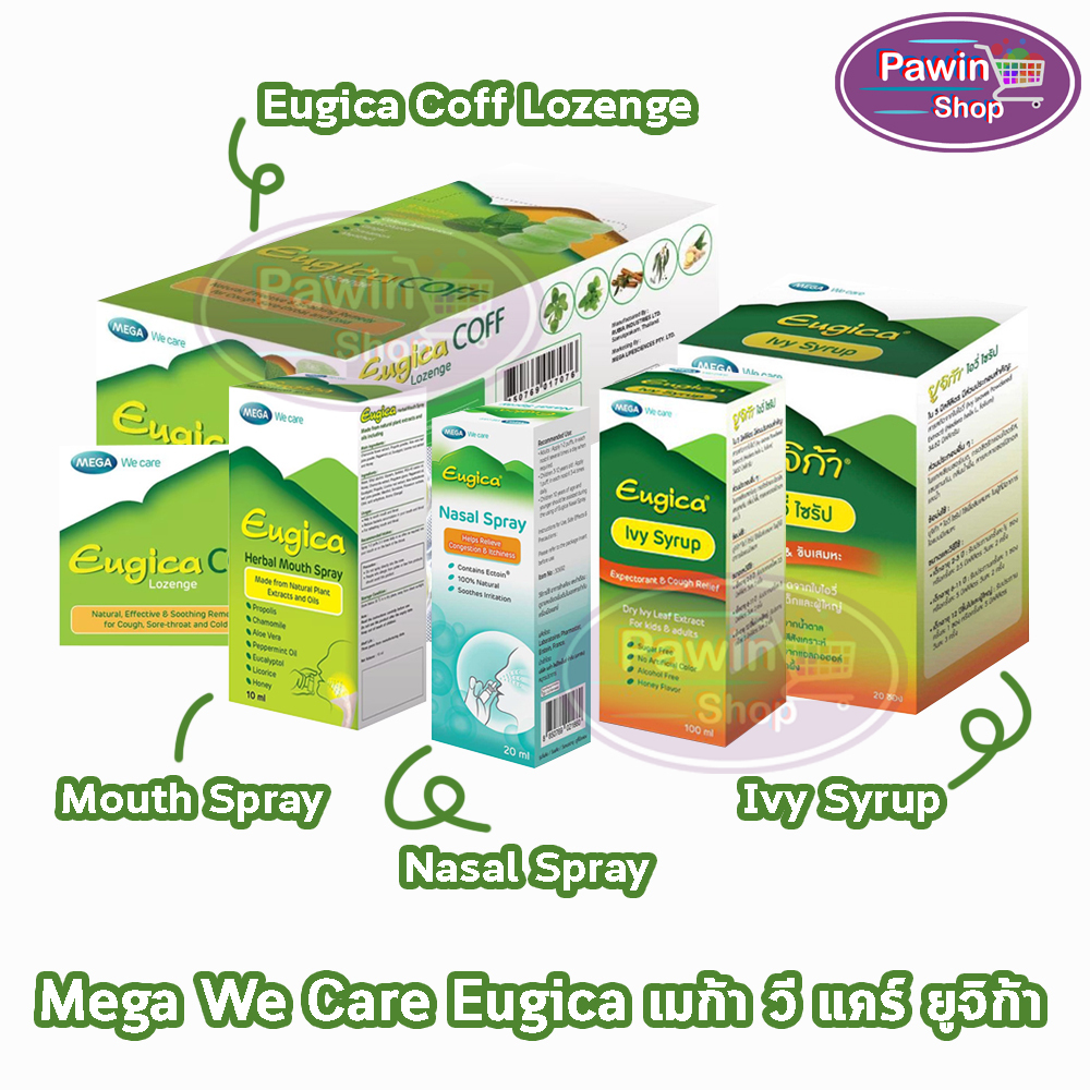 Mega Eugica Coff/Mouth Spray/Nasol Spray/Ivy vy Syrup ยูจิก้า คอฟ ลูกอมสมุนไพร/เม้าท์ สเปรย์/สเปรย์พ