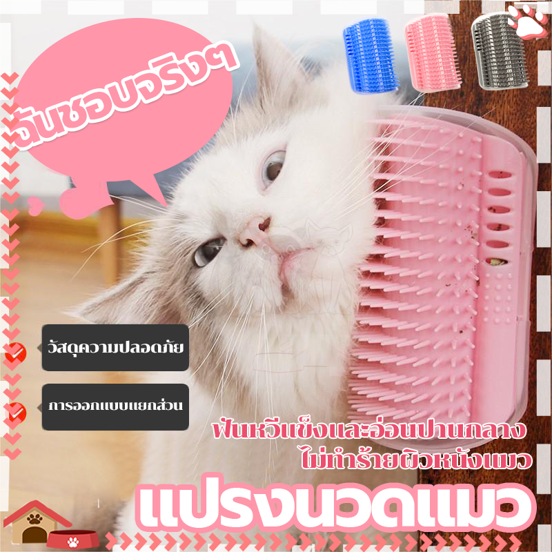 หวีดูดขนแมว รุ่นติดมุม ให้แมวเข้าไปถู สำหรับน้องแมวถู สะดวกสบาย หวี่ขนแมว