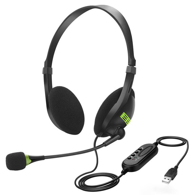 Headphones USB Headset With Microphone Noise Cancelling Computer PC Headset Lightweight Wired Headphones For PC/Laptop
