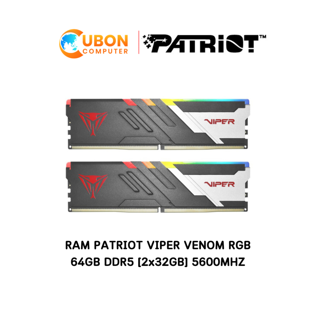 RAM(แรม)  PATRIOT VIPER VENOM RGB 64GB DDR5 [2x32GB] 5600MHZ