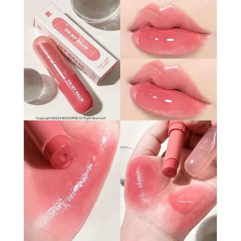 OH MY BALM juicy & glowy ลิปบาล์มเนื้อแจม#04 THURSDAY (สีชมพูสดใส)