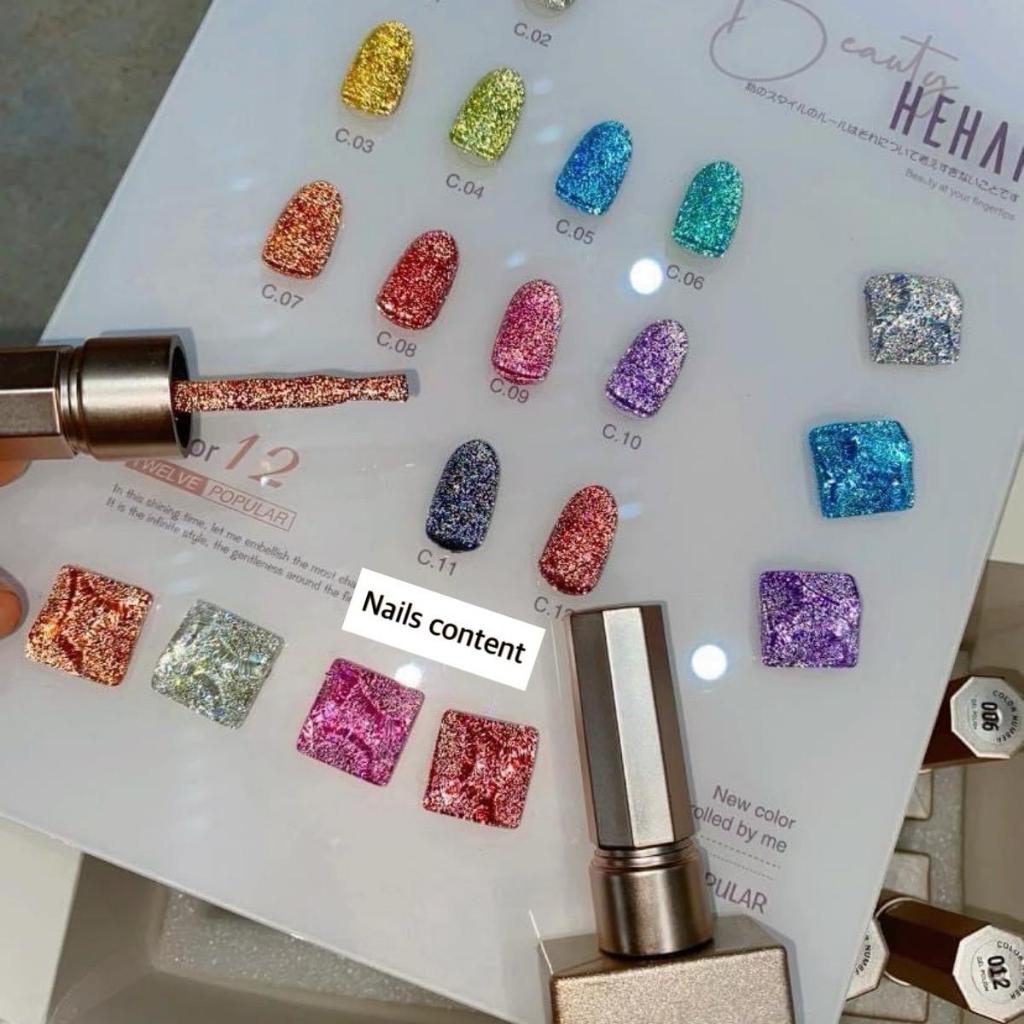 แยกเบอร์ สีเจลแฟลชเลเซอร์ยี่ห้อ Danny coll 12 สี สวยมาก ขวดทอง เนื้อแน่นพรีเมียร์สุดๆค่า