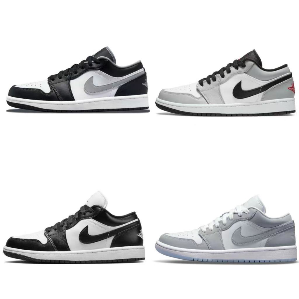 Nike Air Jordan 1 Low Light Smoke Grey/shadow/panda/wolf grey（รับประกันสินค้าแท้ 100 %）