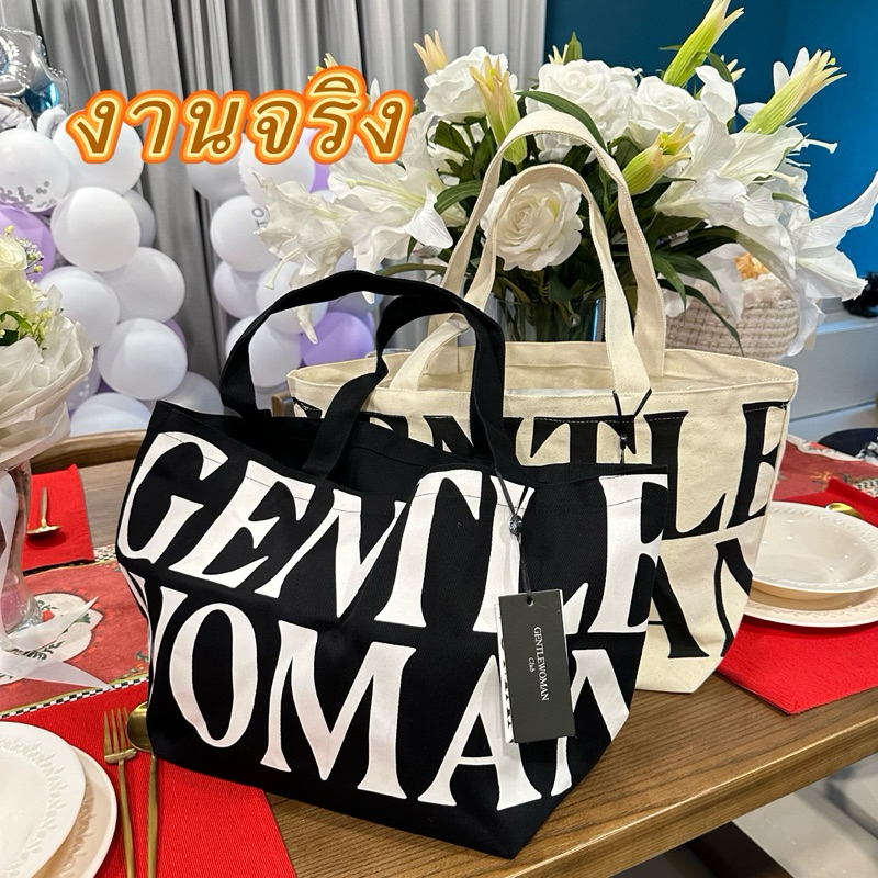 กทมส่งด่วนได้แล้วค่ะ!! 2สีGM กระเป๋าผ้าสะพายบ่า กระเป๋าถือ TOTE BAG สินค้าพร้อมส่งในไทย งานจริง ผ้าใบ
