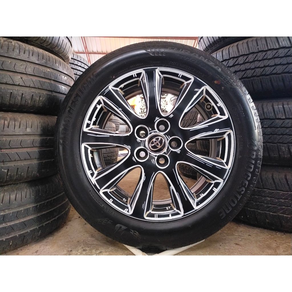 แม็ก ขอบ17  สีอบpowder coat พร้อมยางบริสโตน 215 55 17 ปี22 ใส่รีโว่วีโก้ camry innova อื่นๆ 5 รู 114