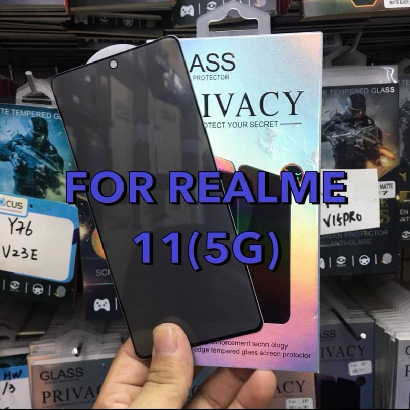 REALME  11X/11(5G) Privacy Glass ฟิล์มกระจกแบบเต็มจอ ฟิล์มกันมอง(PRICACY) พร้อมอุปกรณ์ติดตั้ง สินค้าพร้อมส่งในไทย