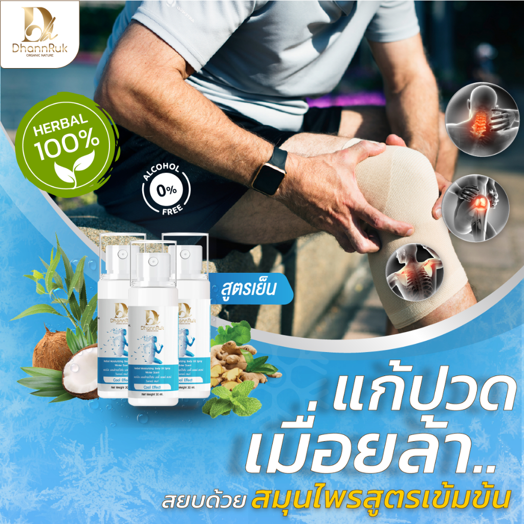 (3 ขวด) สเปรย์สมุนไพร สูตรเย็น บรรเทาปวด ปวดเมื่อย ปวดเข่า ปวดหลัง เรื้อรัง คลายกล้ามเนื้อ คลายเส้น ออฟฟิศซินโดรม