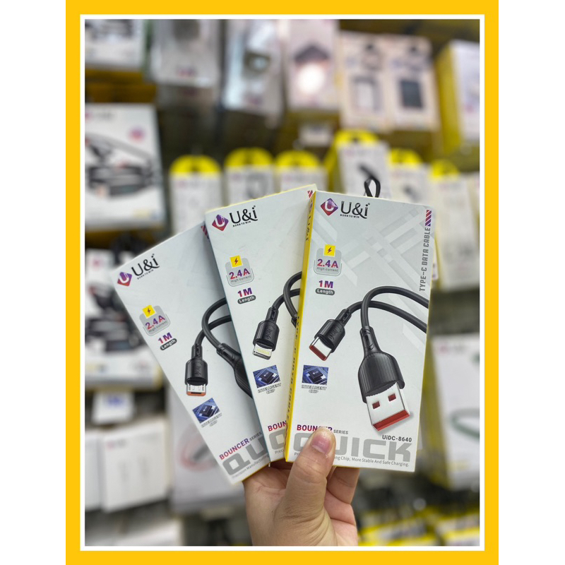 U&i สายชาร์จ 2.4A 1M รุ่น UIDC-8640 Bouncer คละสี ขาว/ดำ
