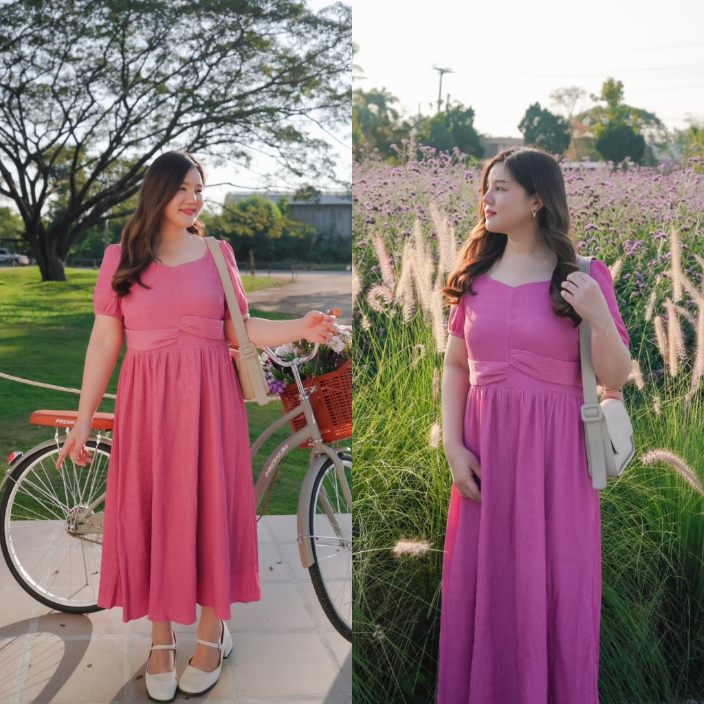 ( อกถึง 48") Earvin Dress เดรสสาวอวบ ชุดสาวอวบ