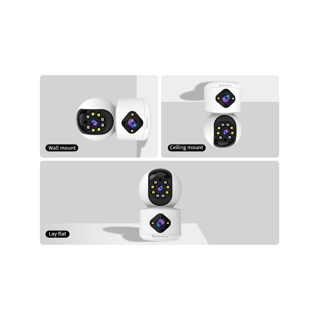 Vstarcam C992DR(เลนส์คู่) ใหม่2023 กล้องวงจรปิดไร้สาย ความละเอียด 2MP indoor มีAI+ คนตรวจจับสัญญาณเตือน