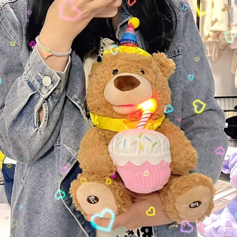 ตุ๊กตาคริสต์มาส ของขวัญวันเกิด USB ชาร์จได้ หมีร้องเพลงได้ 12 เพลง พูดตามได้ อัดเสียงได้ พร้อมส่ง