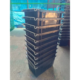 แพ็ค 10 ใบสั่งได้สูงสุด20ใบ ตะกร้าผลไม้ ลังหูเหล็ก เกรด อุตสาหกรรม บรรจุ 25 kg. หนา เหนียวทน