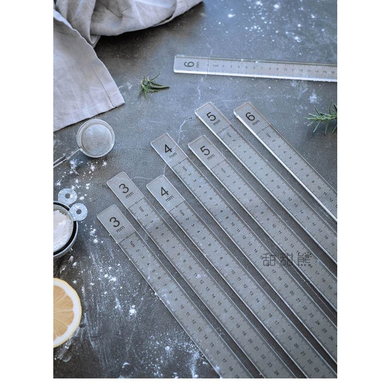 ไม้บรรทัดวัดความหนาแป้ง บาร์รีดทาร์ต ไม้รองรีดแป้งทาร์ต พาย ไม้บรรทัดอคิลิค แพคเกจ 2 ชิ้น