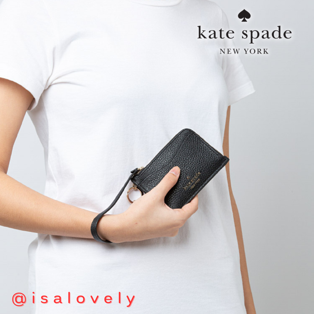 📌สด-ผ่อน📌  Kate Spade WLR00398 Leila Small Cardholder Wristlet Black