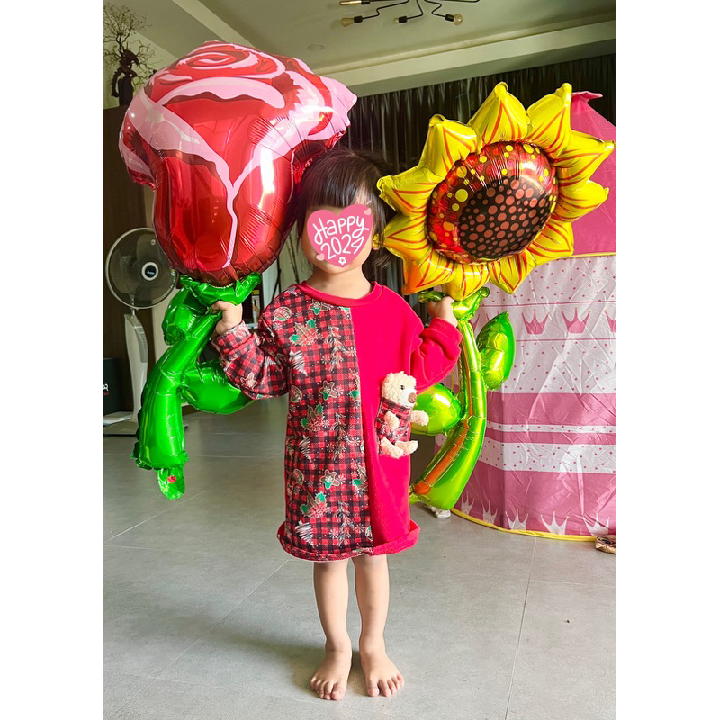 ลูกโป่งฟอยล์ ดอกไม้ลูกโป่ง สำหรับงานรื่นเริง เทศกาล ปัจฉิม เรียนจบ