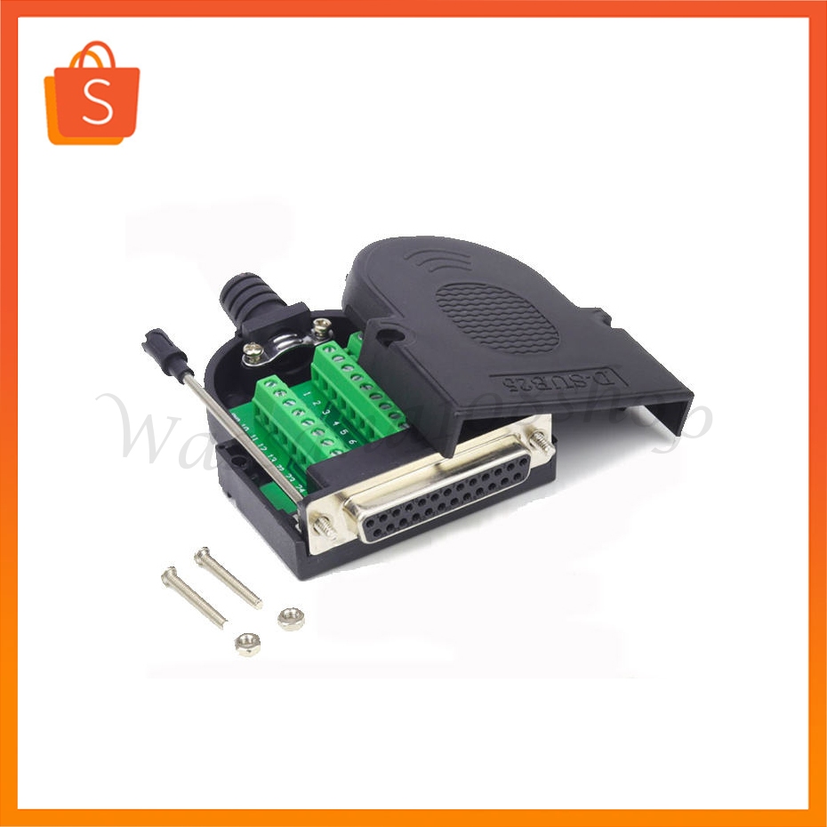 DB25/DB37 Solderless RS232 D-SUB Serial to 25-pin Port Terminal Male Female Adapter Connector with Case Long Bolts Nuts