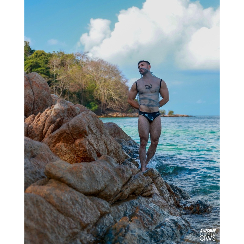 SW135 กางเกงว่ายน้ำลายปลาวาฬ  Awesome sport - รูปที่ 5