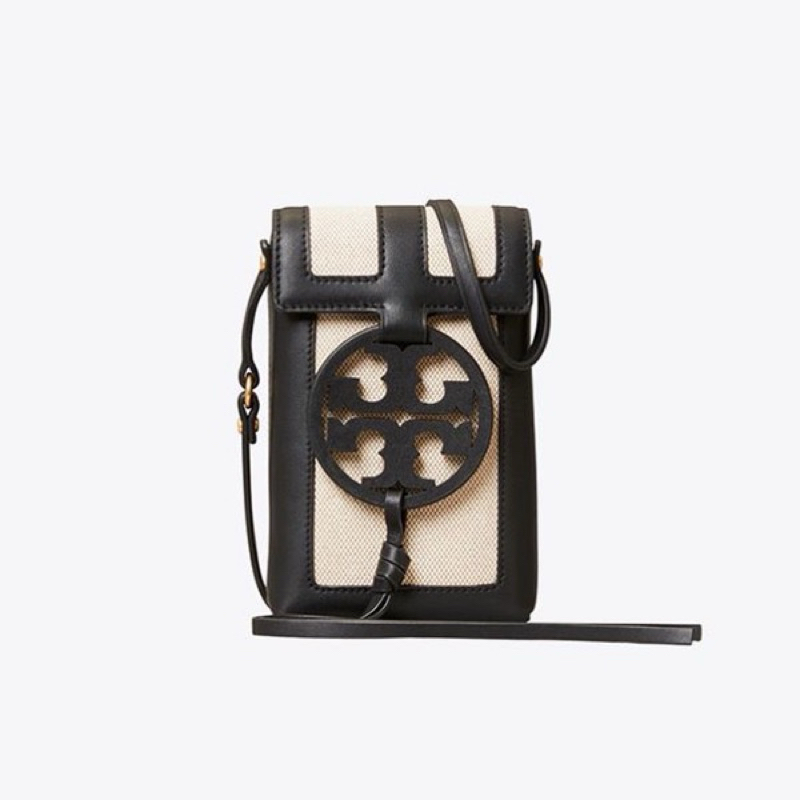 TORY BURCH MILLER CANVAS QUADRANT PHONE CROSSBODY