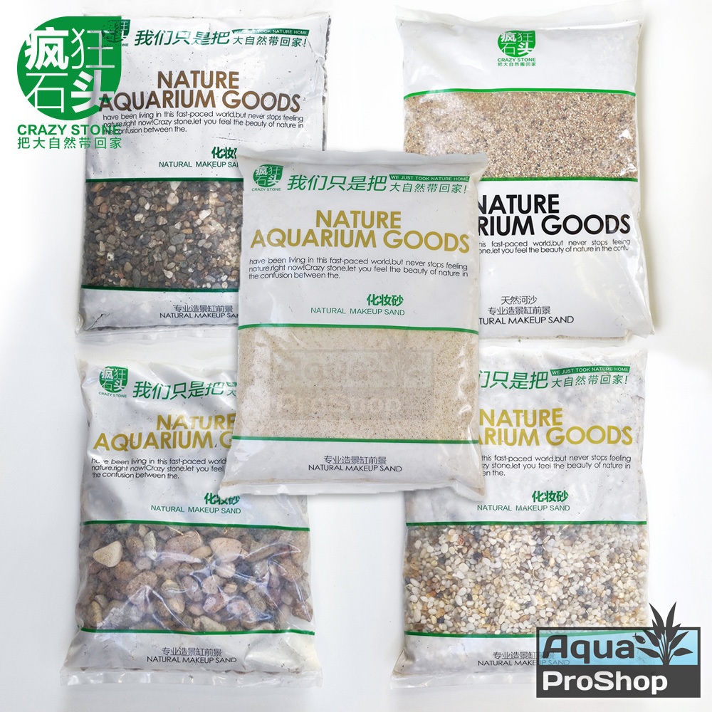 Crazy Stone Natural Sand and Gravel 1kg and 2.5kg ทรายและกรวดตบแต่งตู้ไม้น้ำ ขนาด 1 กิโลและ 2.5 กิโล