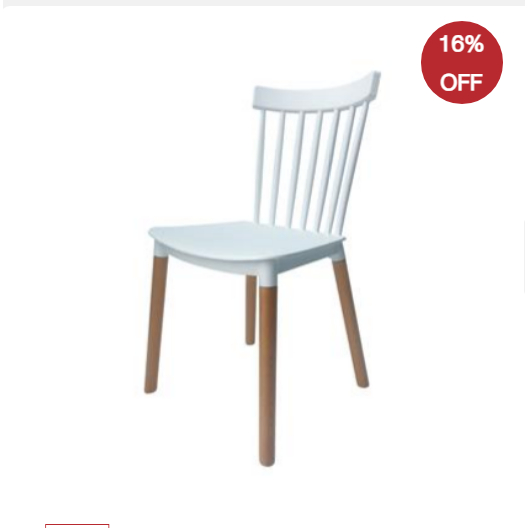 KASSA เก้าอี้ทานอาหารขาไม้ KASSA รุ่น 1740C-W สีขาว