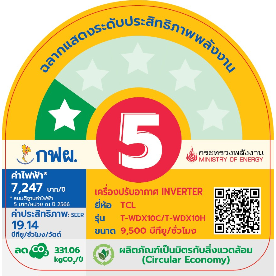 (พร้อมส่ง)TCL แอร์ติดผนัง ขนาด 9500-24200BTU ระบบ Inverter รุ่นT-WDX/T-MTX ไม่มีบริการติดตั้ง