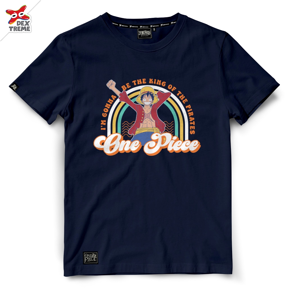 Dextreme เสื้อวันพีซ (DOP-2041) One Piece ลาย ลูฟี่หมวกฟาง Luffy straw hat crew มีกรม และ สีเขียว