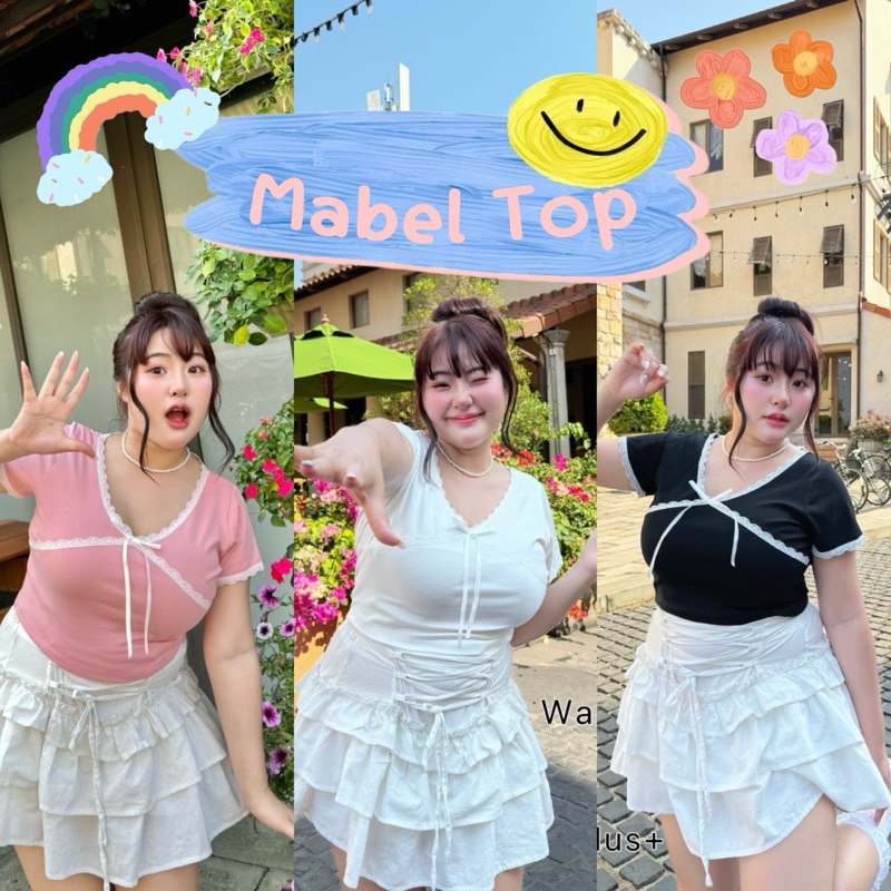 𝐂𝐡𝐮𝐛𝐛.(อก36-50) 𝑀𝑎𝑏𝑒𝑙 𝑇𝑜𝑝 เสื้อสาวอวบ แต่งลูกไม้ ติดโบว์ น่ารักแอบฟิลมินิมอล ควรมีติดตู้ #T020
