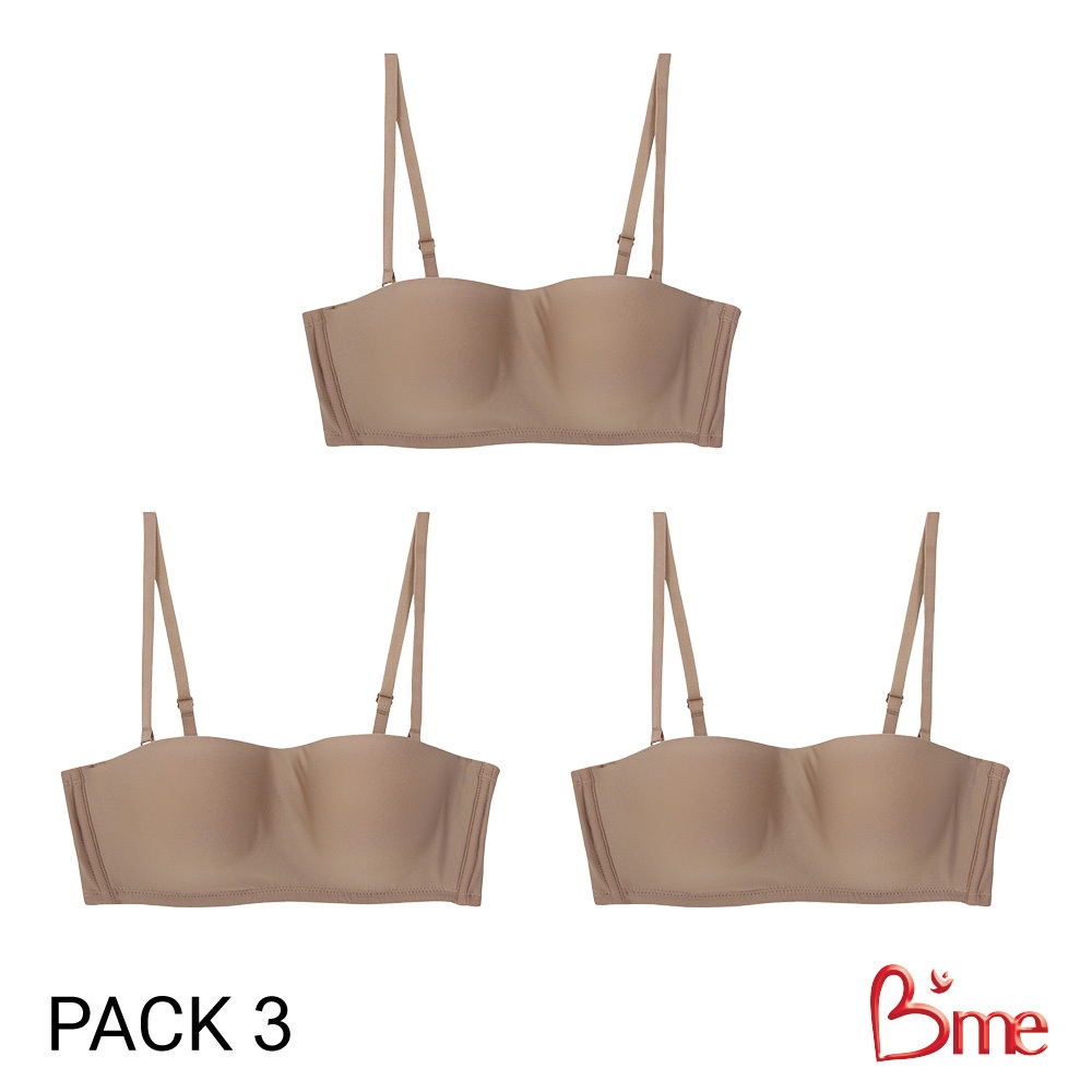 B'me เสื้อชั้นในมีโครง ถอดสาย รุ่น ME1A91 (แพ็ก 3ตัว) สีดำ สีนู้ด สีโอวัลติน
