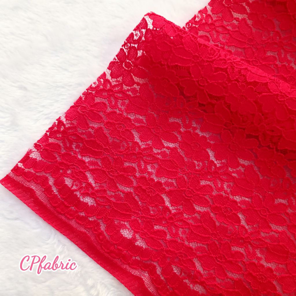 ผ้าลูกไม้เกาหลี  Raschel ใช้ตัดชุดเดรส เสื้อ กระโปรง เนื้อดี สวย เรียบหรู มีเชิง2ด้าน กว้าง110cm (ขายเป็นหลา) - รูปที่ 5