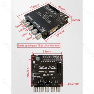 แอมป์จิ๋ว ZK-APTX1 แท้ TPA3221 100W*2+200W DC 12-30v รองรับการติดตั้ง ZK-AMP ชิปบลูทูธ QCC3034 aptx1
